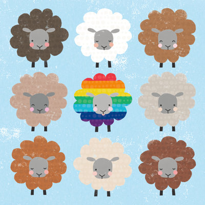 " Be Ewe Sheep Sq " by Moira Hershey