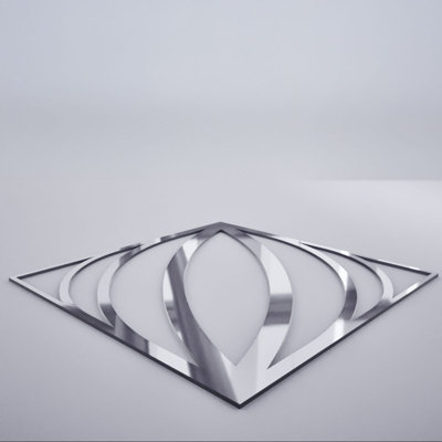 Petits panneaux muraux décoratifs en acrylique Otis, petit, l 11 3/8 po x H 11 3/8 po x T 1/8 po, miroir argenté