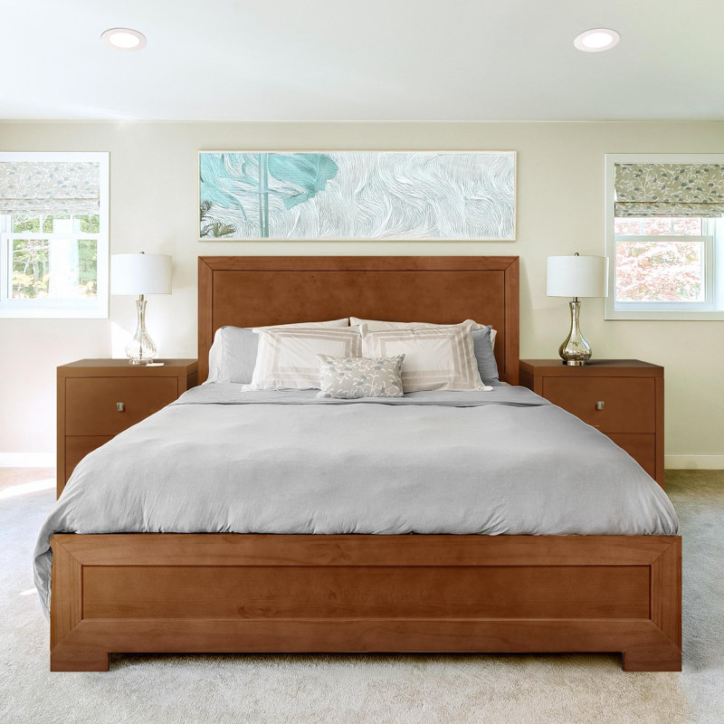 Trent Wood Low Profile Platform Bed, Queen, Walnut