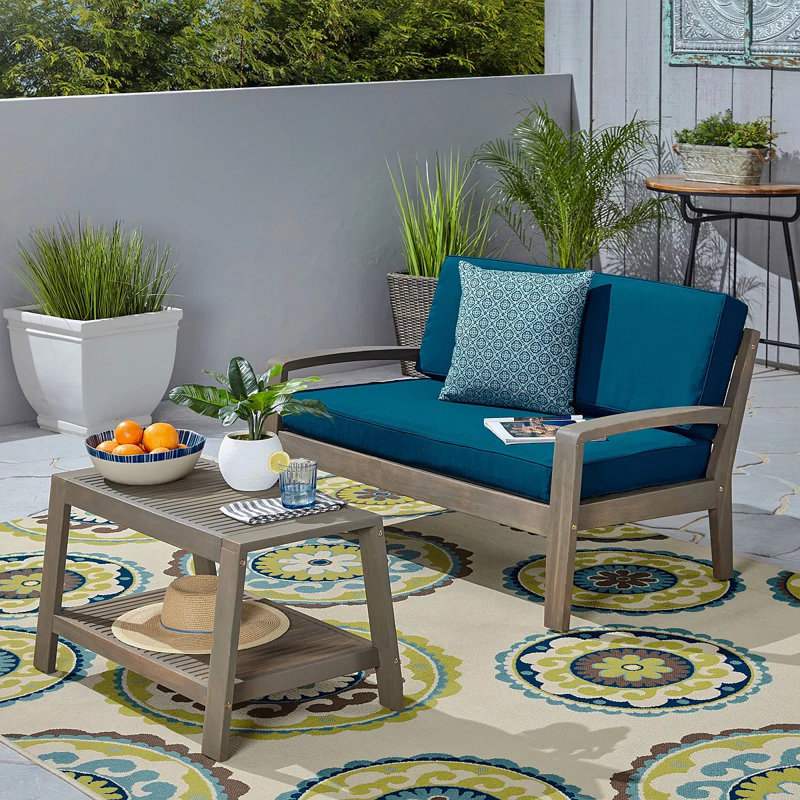 Causeuse + table basse bleu foncé, Bleu très foncé