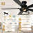 52'' Farmhouse 5-Blade Flush Mount Ceiling Fan With Lights And Remote Control, Classic 6 Speeds Reversible Indoor Ceiling Fan