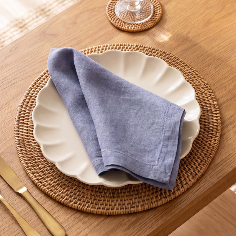 Dalissa Linen Square Napkin, Evergreen