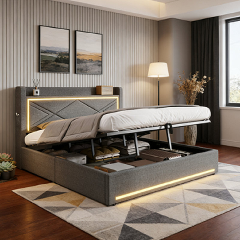 Metal Ottoman Storage Bed