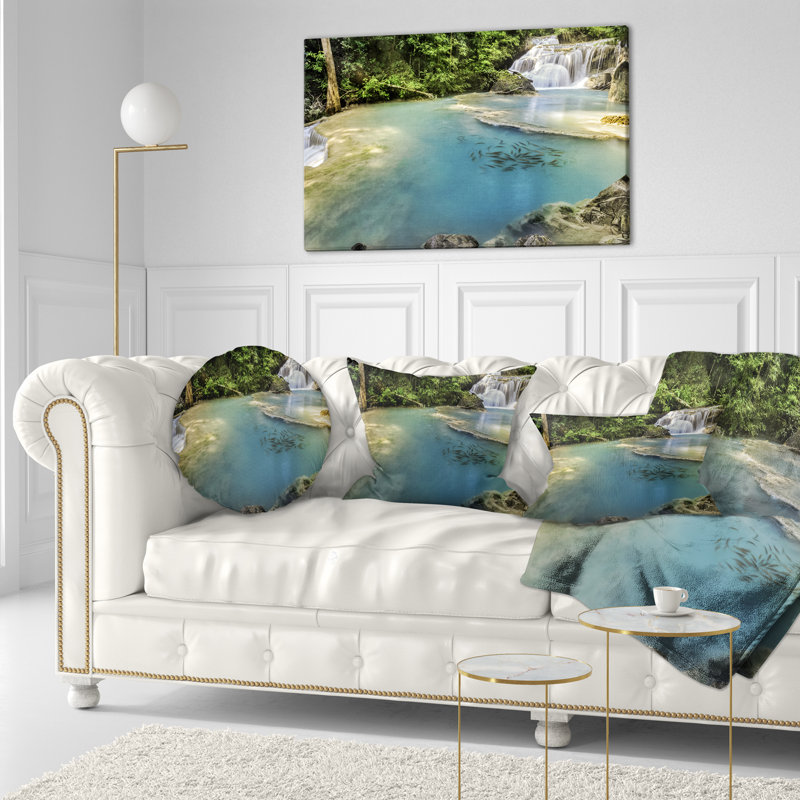 Coussin lombaire en cascade erawan de photographie