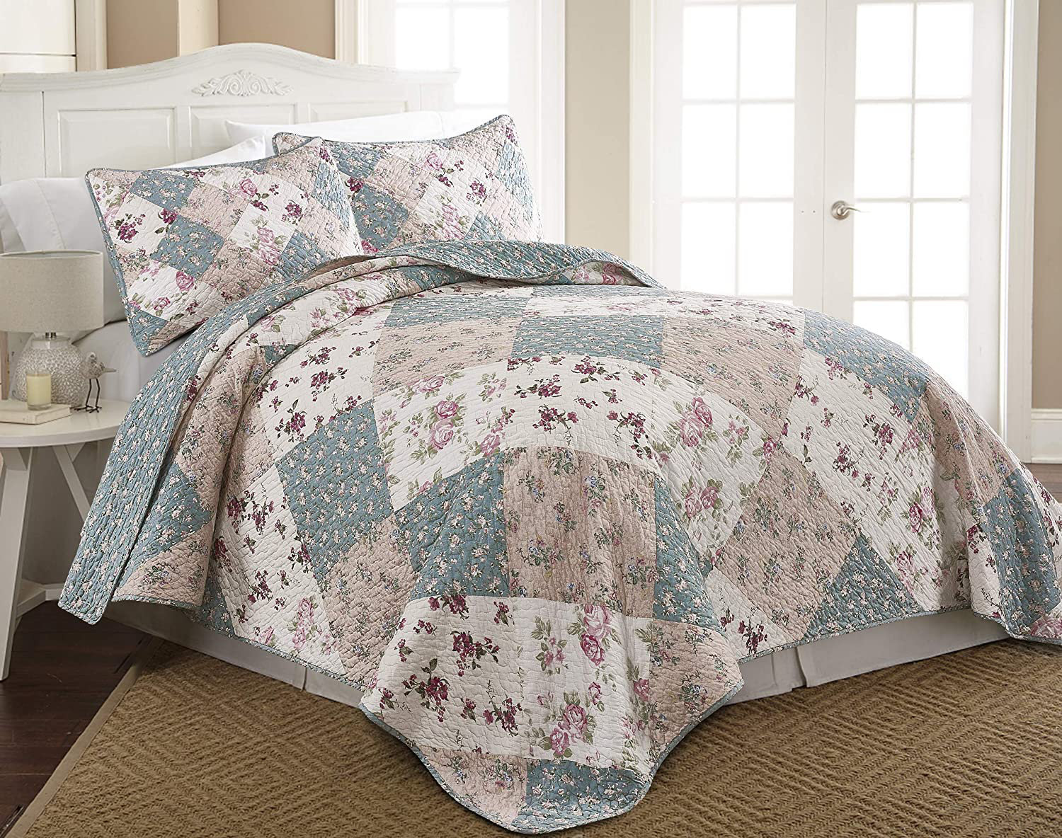 Chezmoi Collection Standard Cotton Reversible Quilt Set | Wayfair