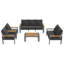 Ensemble de conversation de patio moderne en aluminium avec coussins amovibles faciles à nettoyer-1907389586