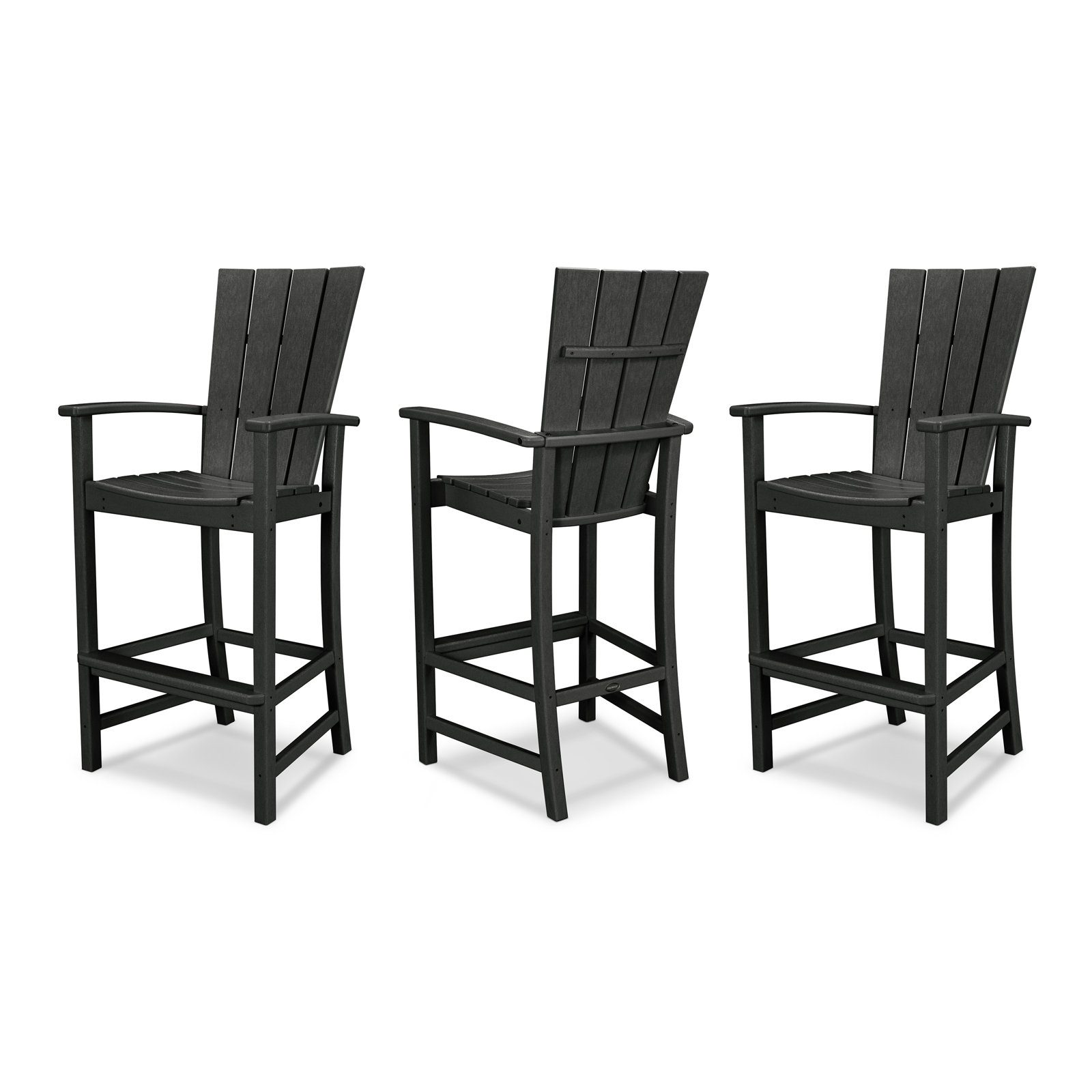 POLYWOOD® Quattro Patio Bar Stool, Black