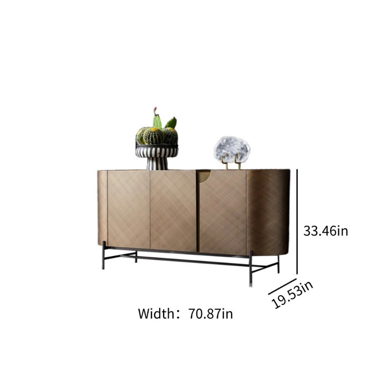 Stainless Steel Simple Accent Cabinet 70.87'' Sideboard