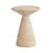 Modern Faux Stone Side Table Travertine and Onyx Finish Set of 2 for Indoor and Outdoor Use