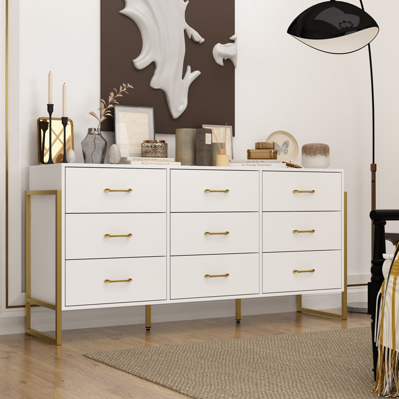 Hopkinton 61.4'' W 9 - Drawer Dresser, White