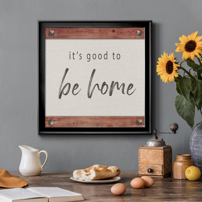Home - Art textuel sur toile, Toile noire, H 34,5 po x l 34,5 po x P 1,5 po