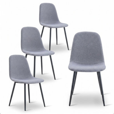 Modern Mid-Century Upholstered Dining Chairs with Sturdy Metal Legs (Set of 4)