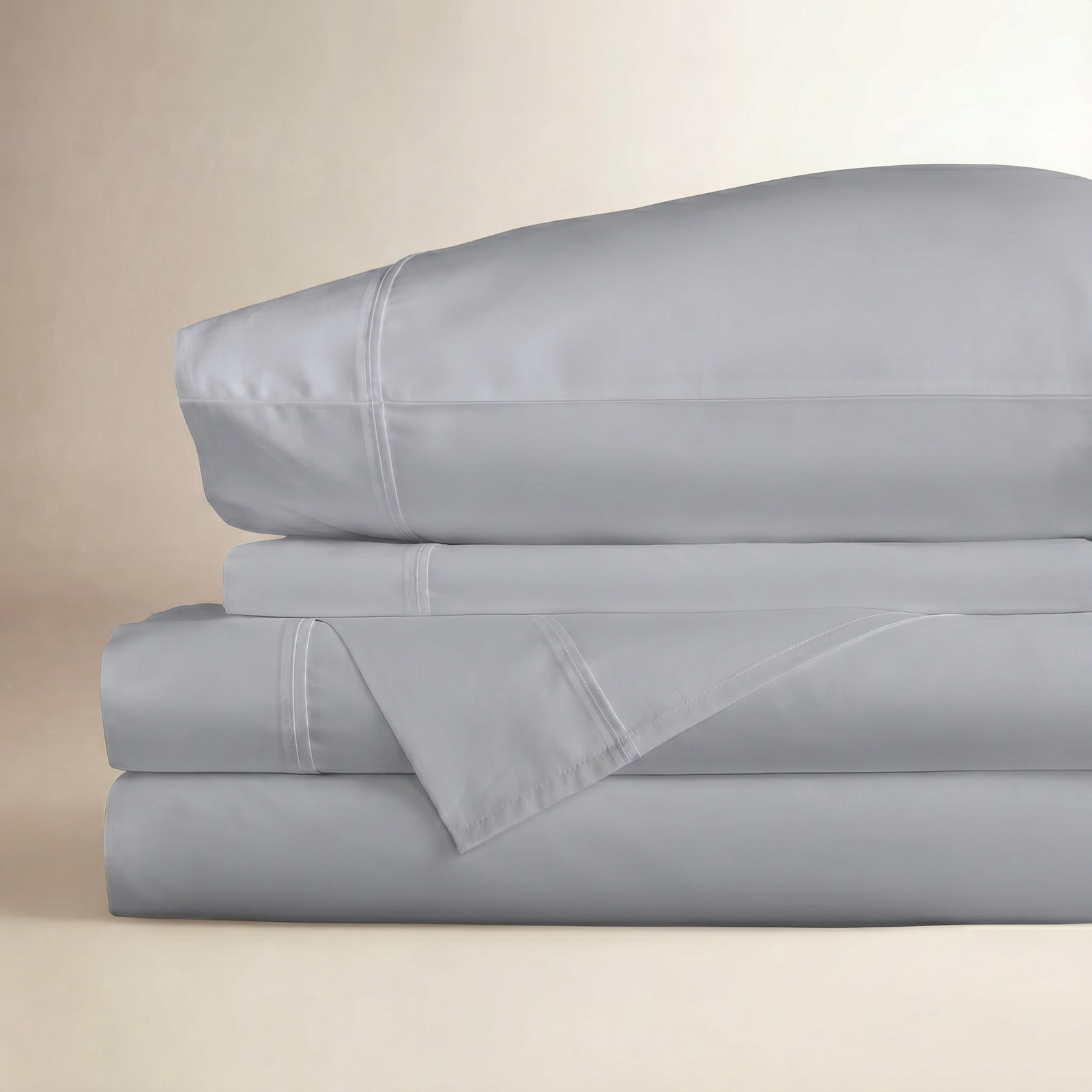 Danfield Cotton Sateen Sheet Set, Stormy Blue, King Sheet Set + 1 Fitted Sheet + 2 Pillowcases