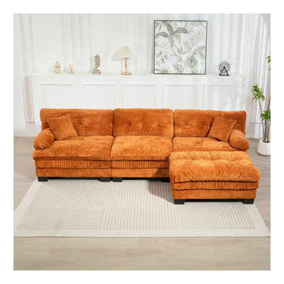 Canapé modulaire en L à assise profonde et canapé réversible à 3 places