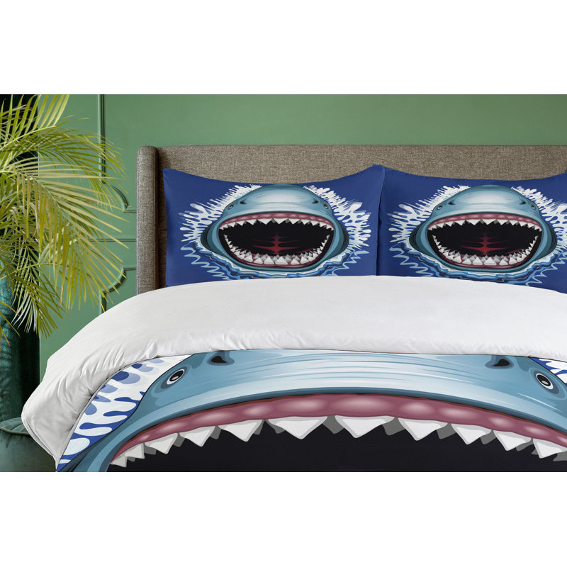 Shark Modern & Contemporary Polyester Duvet Cover, Twin