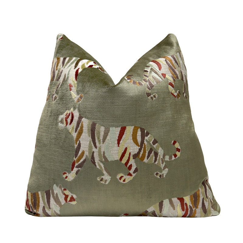 Housse de coussin Tiger, Carré 20 po, Vert