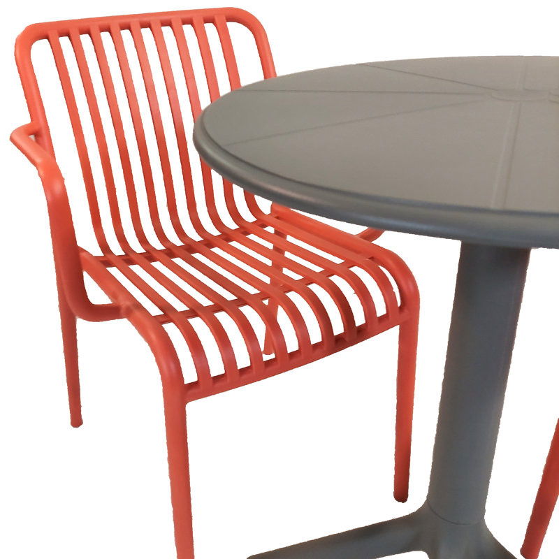 Beven 2 - Person Dining Set, Red/Grey