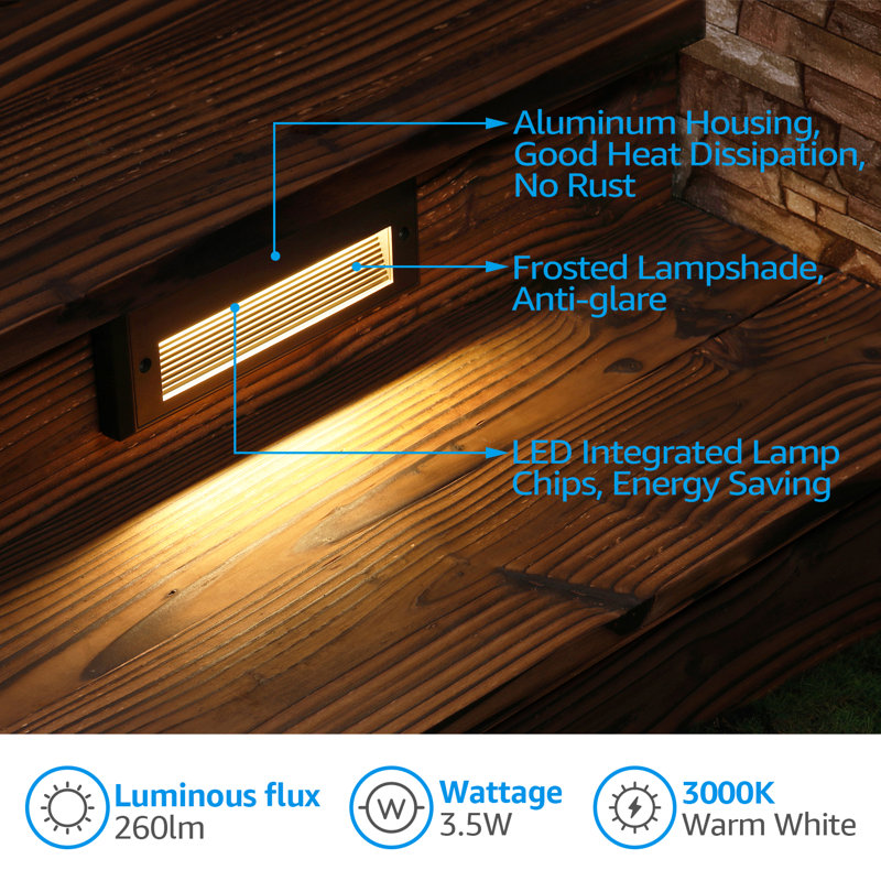 9" LED Landscape Lights IP65 for Step Deck Pathway Fence 3000K Warm White
