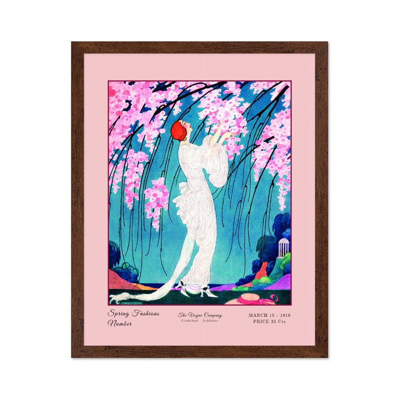 Helen Dryden - Vogue mars 1919, H 24 po x l 32 po, Affiche, Encadrement brun
