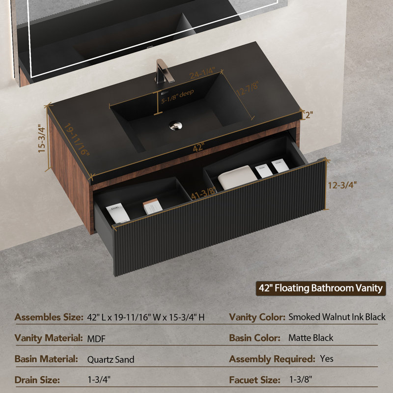 Floating Bathroom Vanity with Sink Combo
