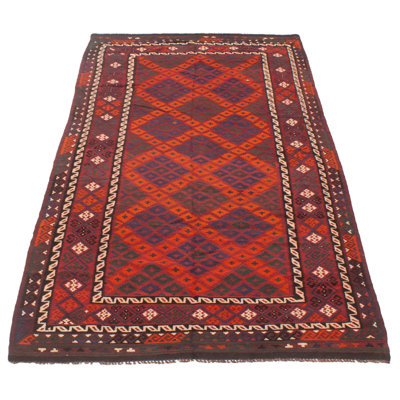 One-of-a-Kind 4'9" X 9'8" 1990s Runner Wool Area Rug in