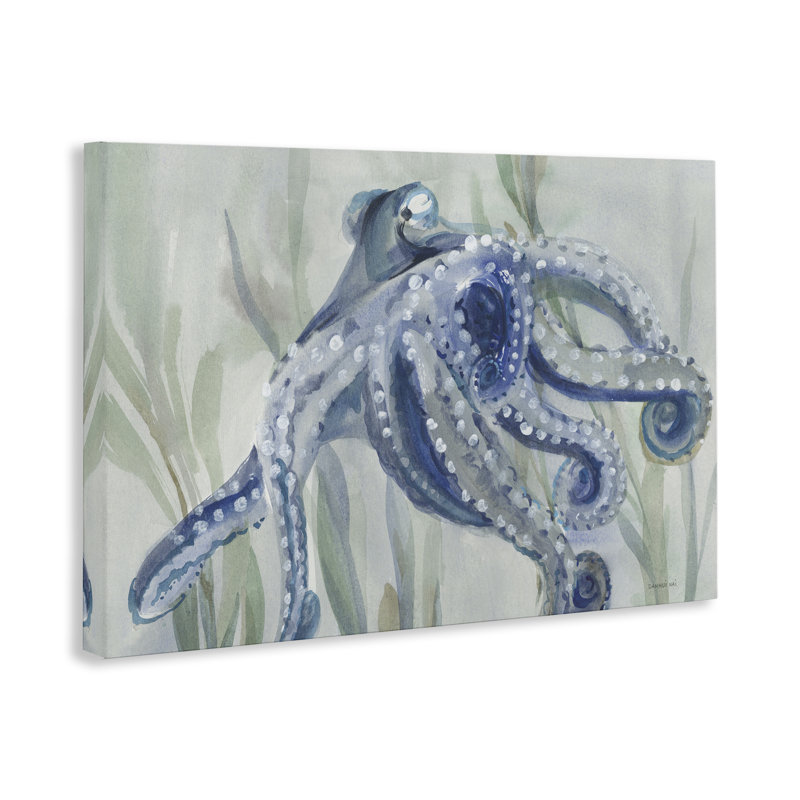«Deep Dweller Octopus», art mural sur toile par Danhui Nai, H 20 po x l 30 po