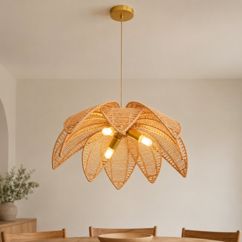 Bohemian Water Lily Pendant Light with Adjustable Hanging Cord