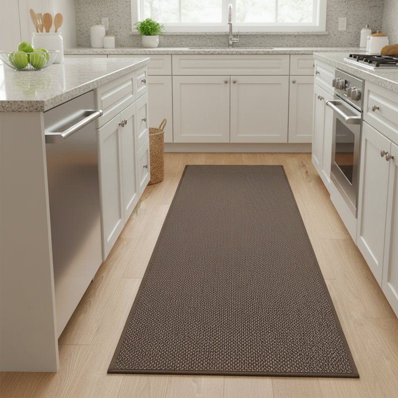 Non-Slip Washable Kitchen Runner Rug, Brown