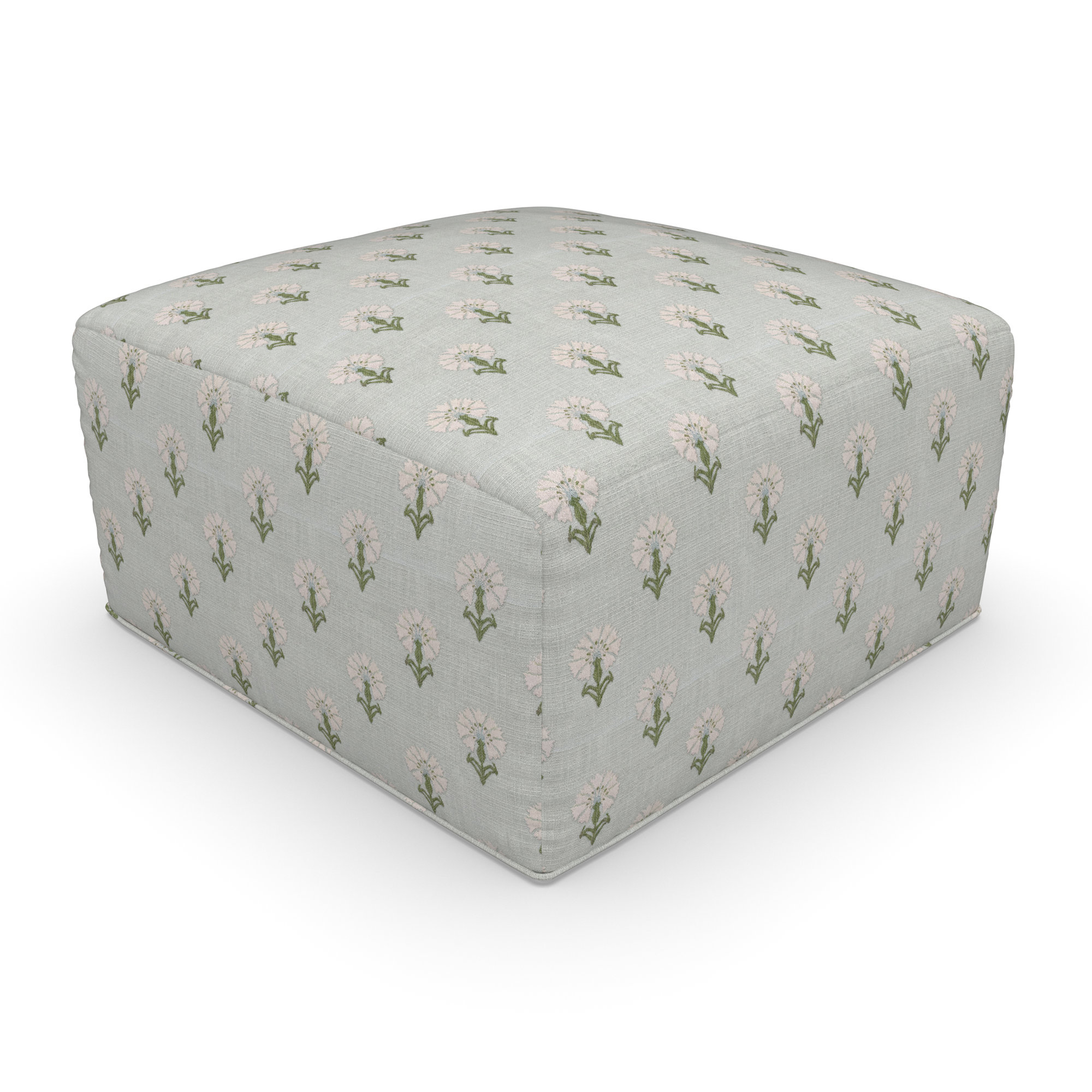 Eliana  Outdoor Ottoman, Sunbrella Mira Celeste