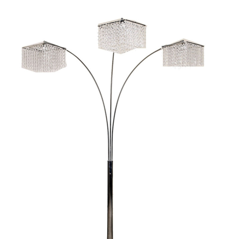 Lampe sur pied 84 po avec 3 arches en cristal