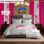 Ensemble de couvre-lit floral avec rideaux assortis, grand, rose-120251915