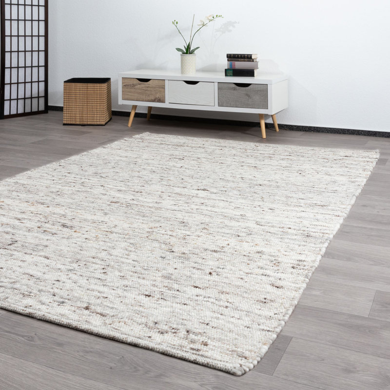 Eastville Solid Colour Hand Woven Flatweave Area Rug, Rectangle 70 x 130cm