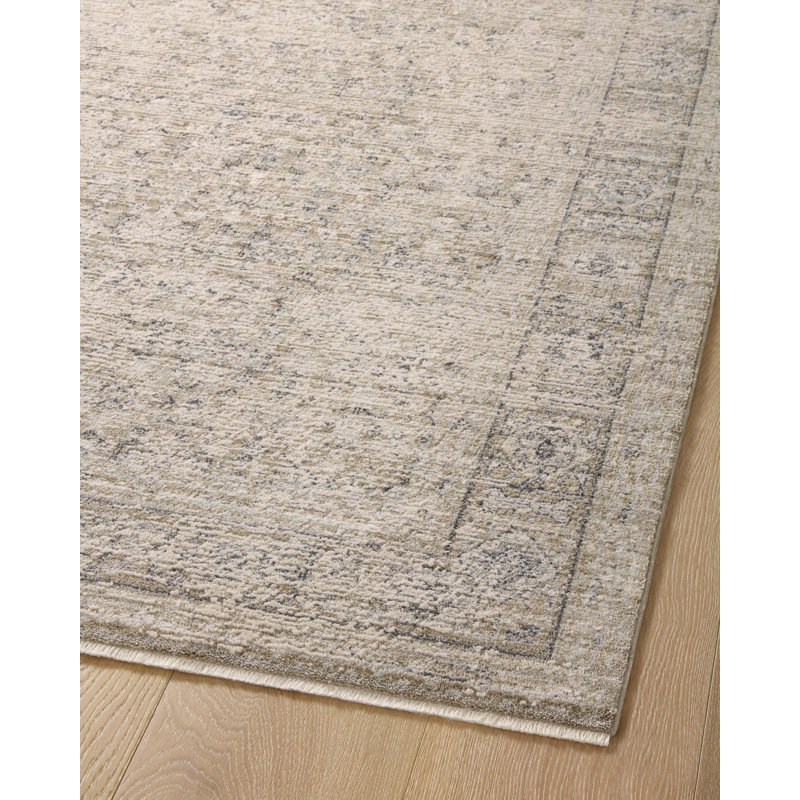 Tapis taupe / colombe Amber Lewis x Loloi Alie, Rectangle 7 pi 10 po x 10 pi