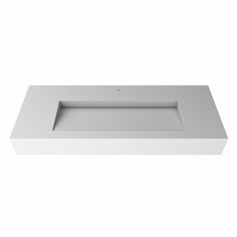 Lavabo de salle de bain mural avec lavabo rampe Boyter, Blanc