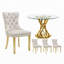 Ensemble de table de salle à manger 47,2 "en verre pour 4 personnes, table de salle à manger avec 4 chaises en velours-479598523-479598520-479598503