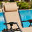 Beige Outdoor Zero-Gravity Folding Recliner Two-Piece Set, Adjustable With Cup Holder, Side Table, And Headrest; Weather-Resistant And Durable.-1062485047
