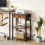 Support d'imprimante à 3 niveaux avec station de charge, table d'imprimante sous le bureau avec tablettes de rangement et tiroir pour le bureau personnel, le salon, la chambre à coucher, la salle de bain, cadre en métal brun rustique