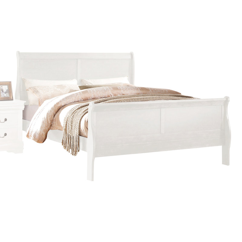 Lit simple blanc envoûtant - Bois massif conçu pour une chambre à coucher hypnotique magnifique en pin