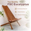 Fauteuil relax en bois d'acacia, finition teck-117472901