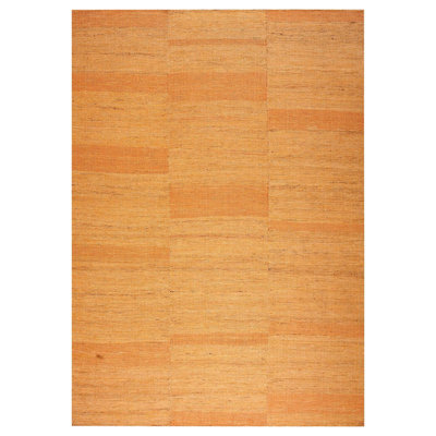 Awesome Orange Color Contemporary Handwoven Shaker Style Flat Weave Rug 10 x 14