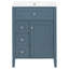 Ensemble de meuble-lavabo simple autoportant 24 po avec lavabo en céramique 24 po, 3 tiroirs à fermeture en douceur, support de rangement, pieds en bois massif, un paquet-129025119