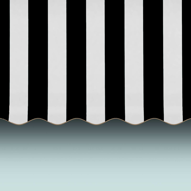 Awntech Charleston Acrylic Fabric Awning with Iron Scroll Arms, Black, 22" H x 76.5" W x 36" D