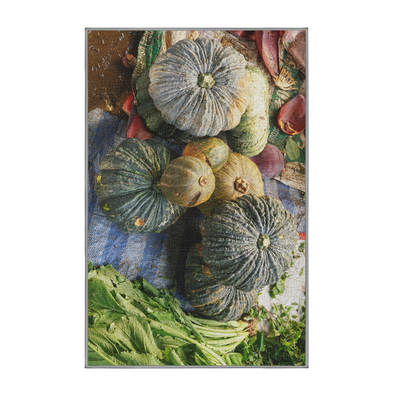 Tapis de la surface verte en coton citrouille, Rectangle 2 pi x 5 pi