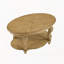 Table basse ovale en bois de 107 cm (42 po) pour salon, table basse à deux niveaux avec tablette de rangement ouverte, montage facile, finition naturelle antique