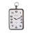 Rectangle Metal Hanging Wall Clock with Wood Handle