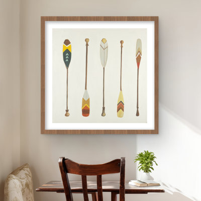 Canoe Paddles - Contemporary Man Cave, reproduction matte encadrée