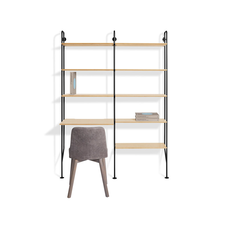 Hitch Desk, Black, White Oak