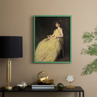 «Vintage Portrait Print CXI», reproduction encadrée - bois massif