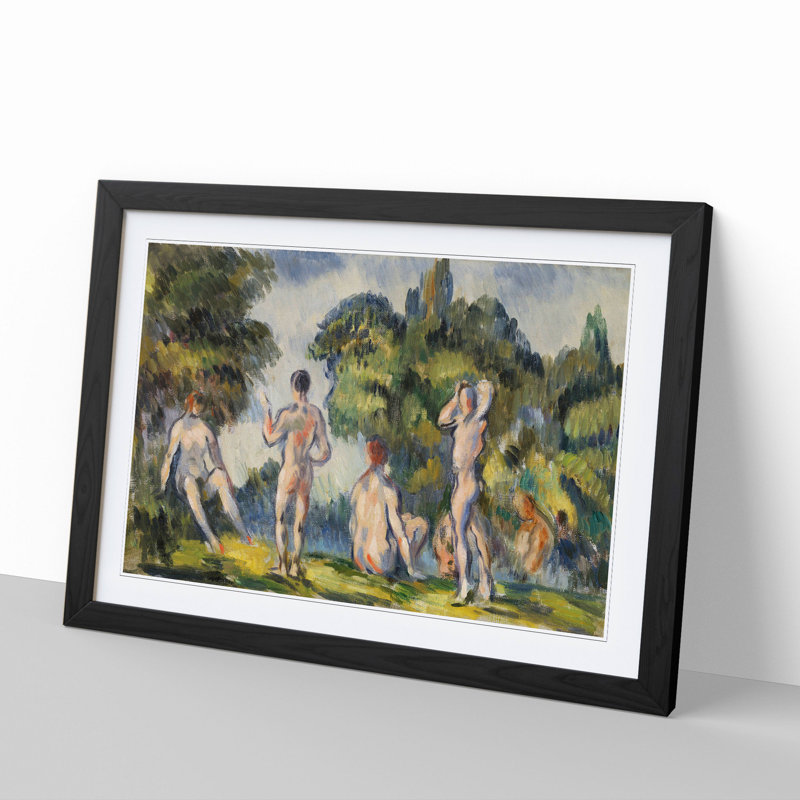 Bathers Vol.4 by Paul Cezanne - Picture Frame Painting, Black Framed, 36cm H x 48cm W x 2cm D