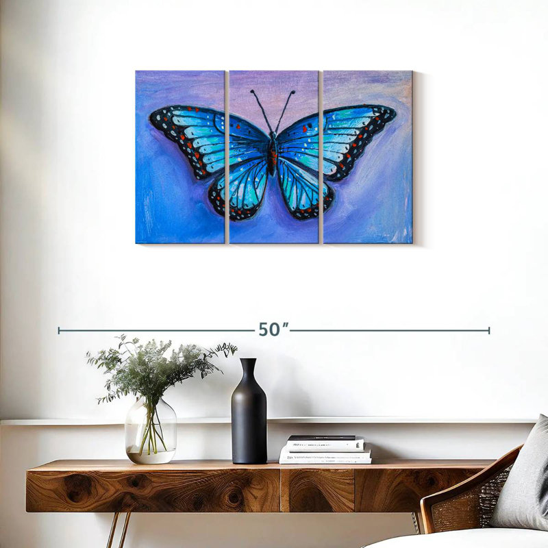 Brampt Blue Butterfly, 20" H x 33" W